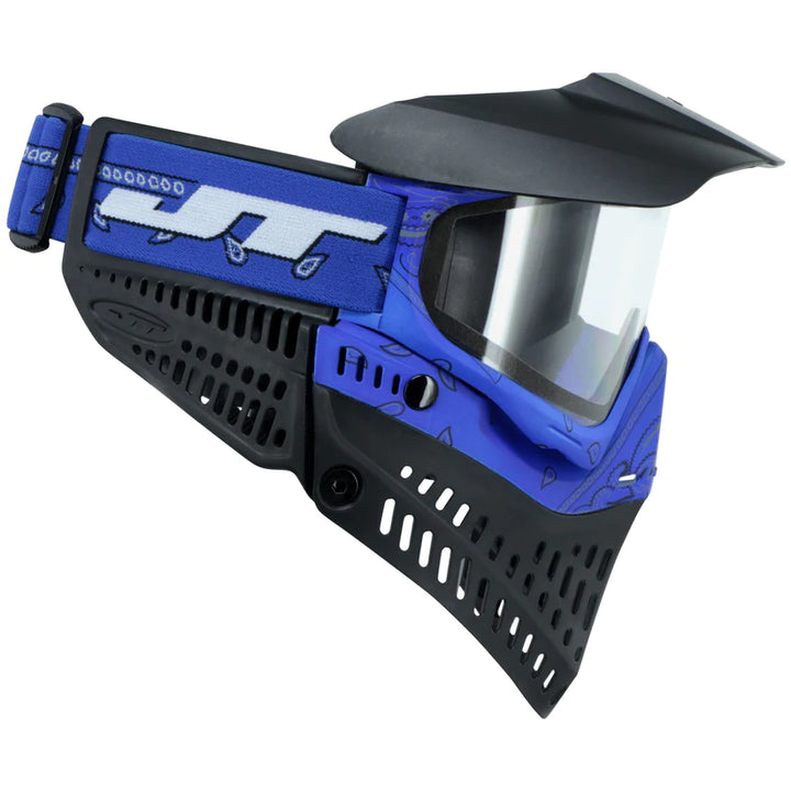 JT Bandana Series Proflex Paintball Mask - Blue w/ Clear Thermal Lens