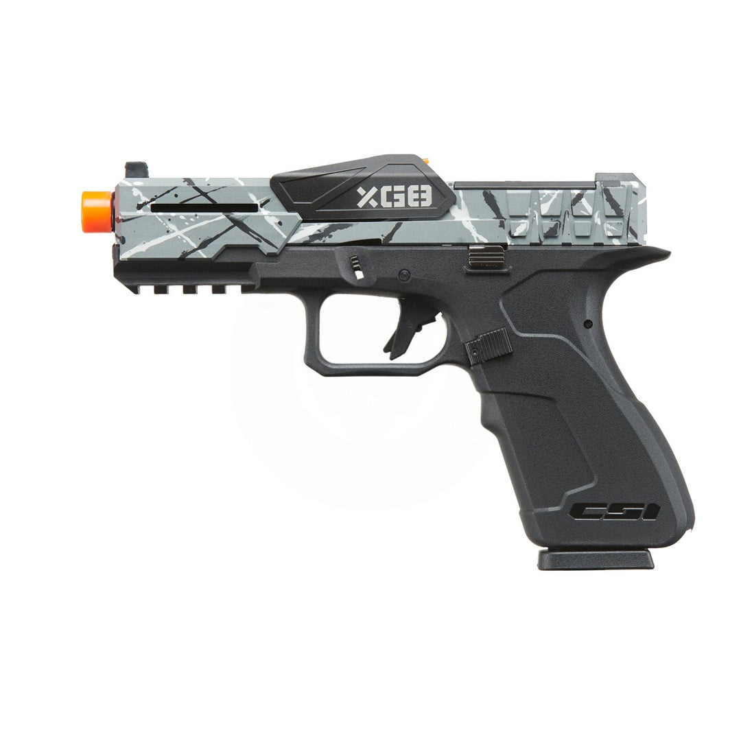Poseidon CSI XG8 Gas Blow Back Aluminum Pistol - GRAY/WHITE/BLACK SPLASH ANODIZED