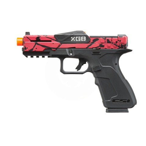 Poseidon CSI XG8 Gas Blow Back Aluminum Pistol - RED/BLACK SPLASH ANODIZED