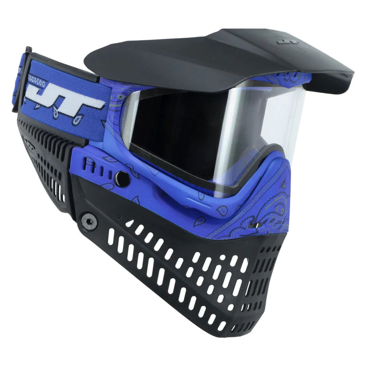 JT Bandana Series Proflex Paintball Mask - Blue w/ Clear Thermal Lens