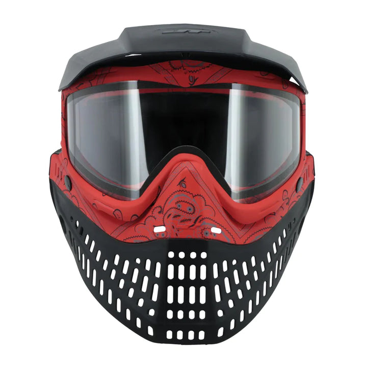 JT Bandana Series Proflex Paintball Mask - Red w/ Clear Thermal Lens