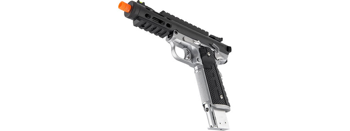 WE-Tech Galaxy 1911 Gas Blowback Airsoft Pistol (Color: Black Slide w/ Silver Lower)